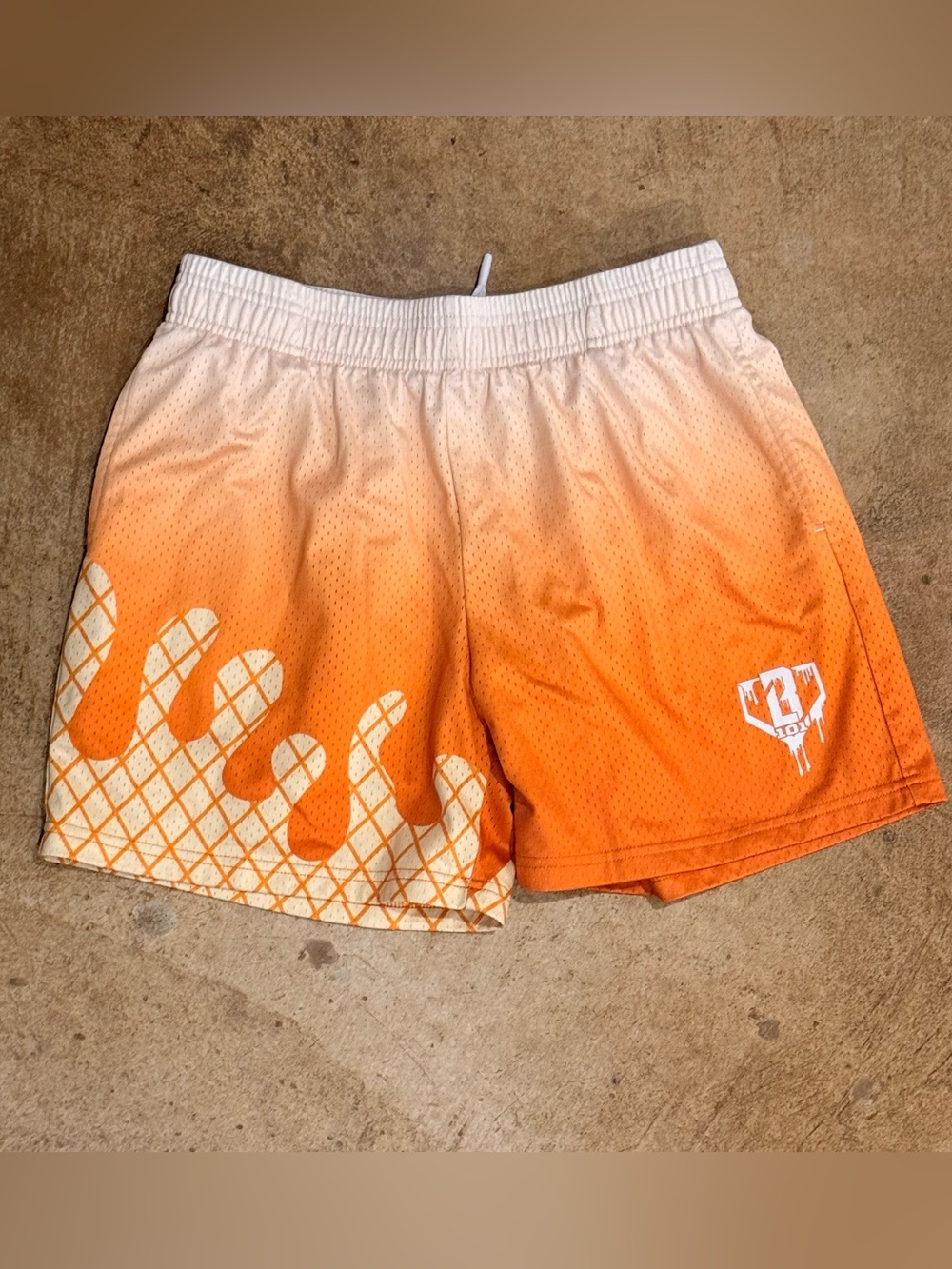 Baseball Lifestyle 101 Creamsicle Mesh Shorts Orange White sz YXL